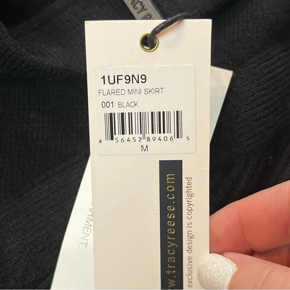 Anthropologie Tracy Reese Womens SZ Medium Black Flared Mini Skirt Knit Midi NEW - Image 6