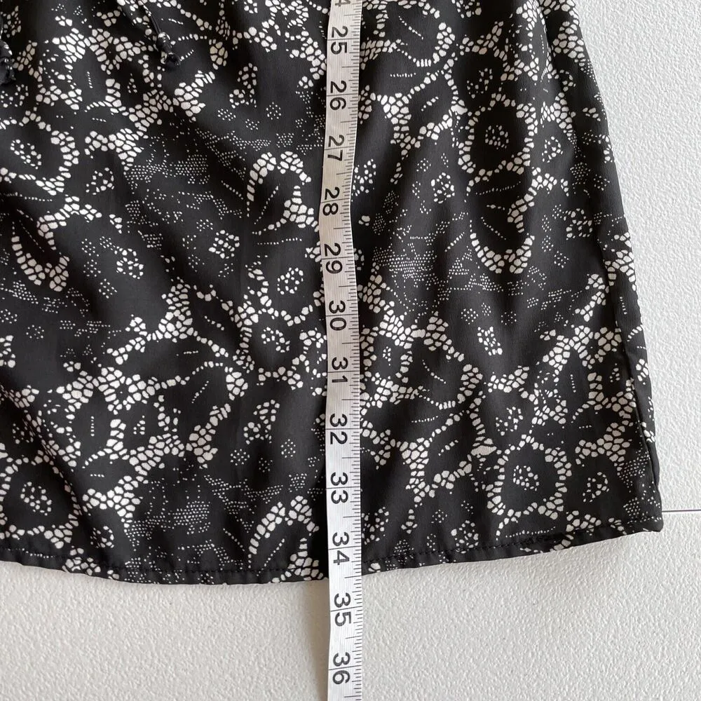 BeBop Womens Sleeveless Black White Floral Print Casual Mini Dress Junior Size M - Image 11