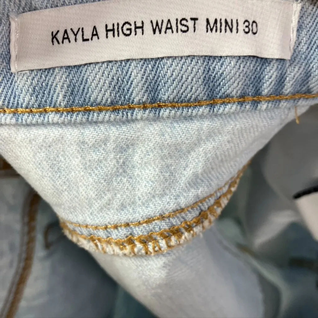 Velvet Heart Denim Kayla High‎ Waist Mini Skirt Womens 30 Raw Hem Skater Punk - Image 10