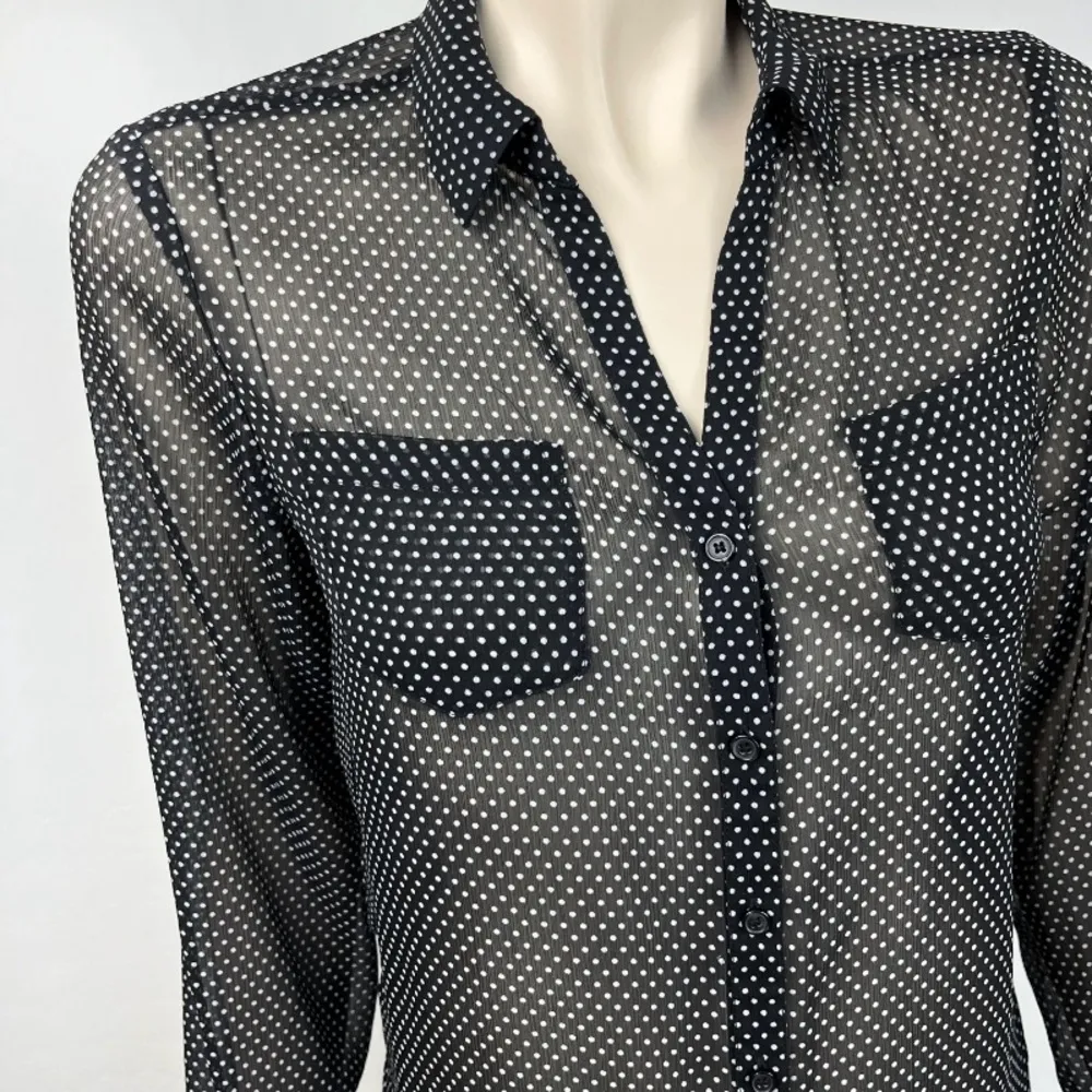 The Limited Black and White Polka Dot‎  Polka Dot Button Front Blouse - Image 3