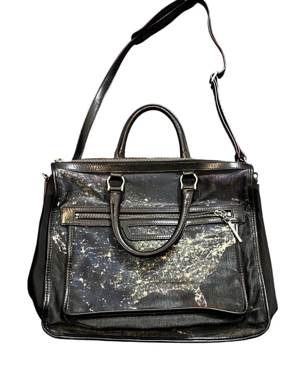 MZ Wallace Black Nylon Coated Canvas Satellite Britt Tote Bag Purse - Image 1