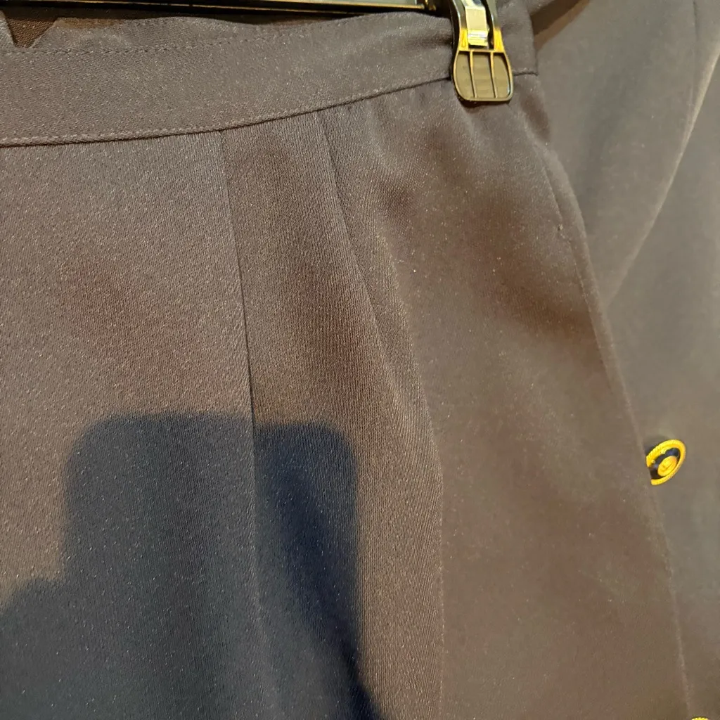 Le Suit Navy and White Blazer with Gold Buttons with pleated front skirt - Image 7