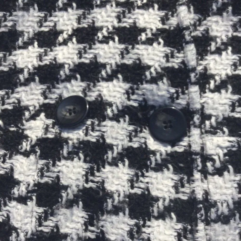 Worthington Petite Houndstooth Button Sweater Medium Petite MP Black White Class - Image 2