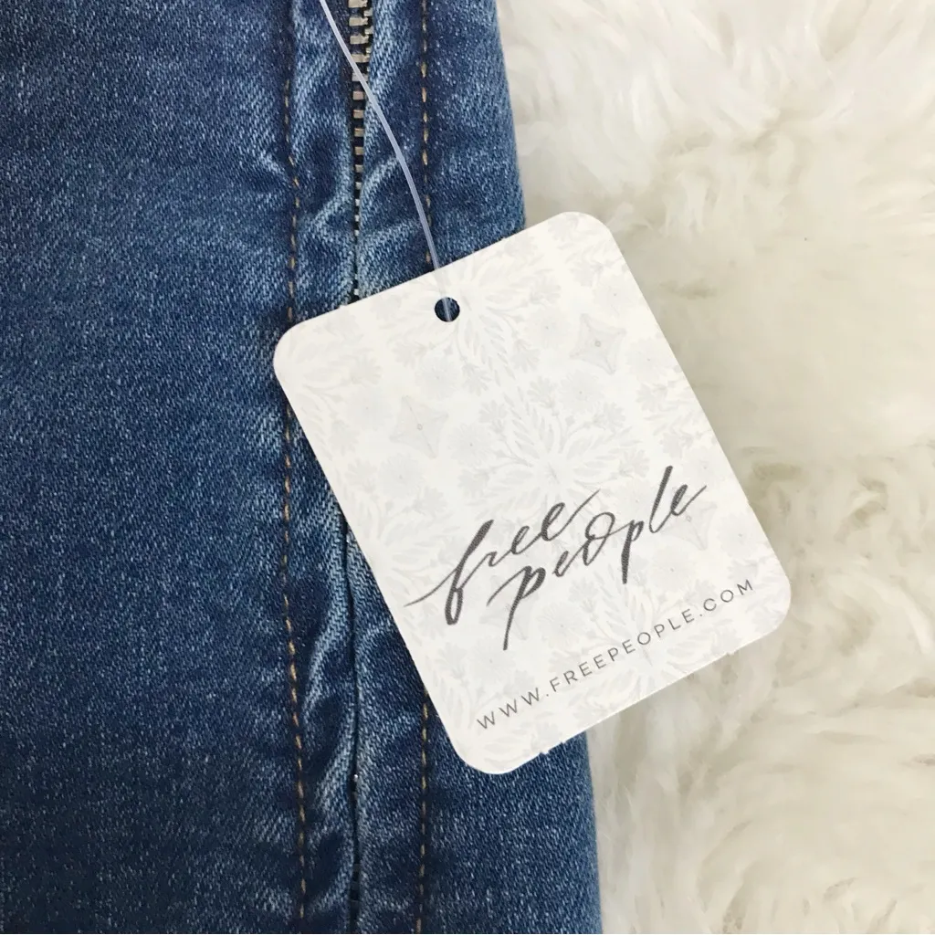 FREE PEOPLE Bella Moto Mid Rise Skinny Jeans Size 27 Ankle Zip Crop Fitted New - Image 6