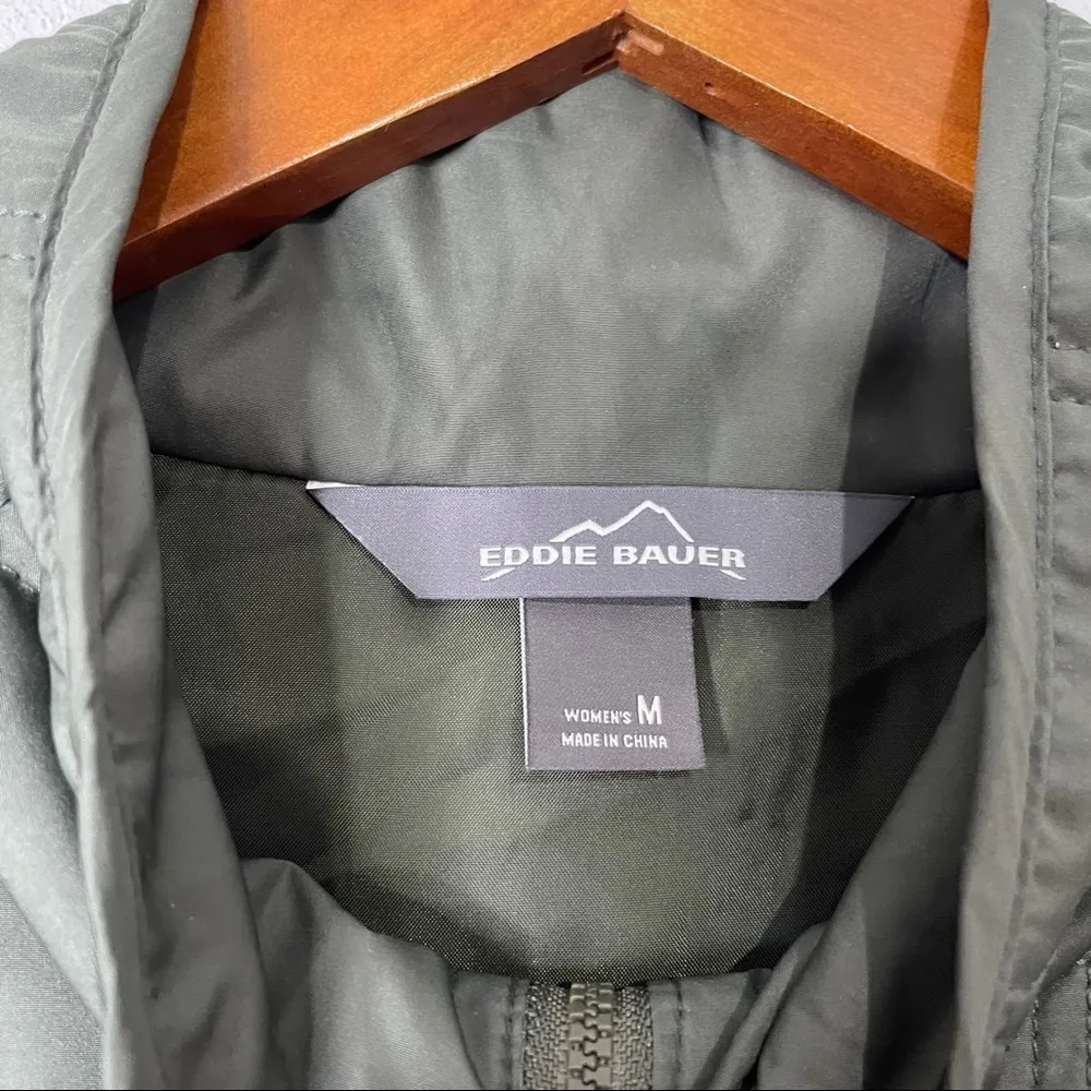 Eddie Bauer Quilted Olive Green Lightweight Jacket - Image 7