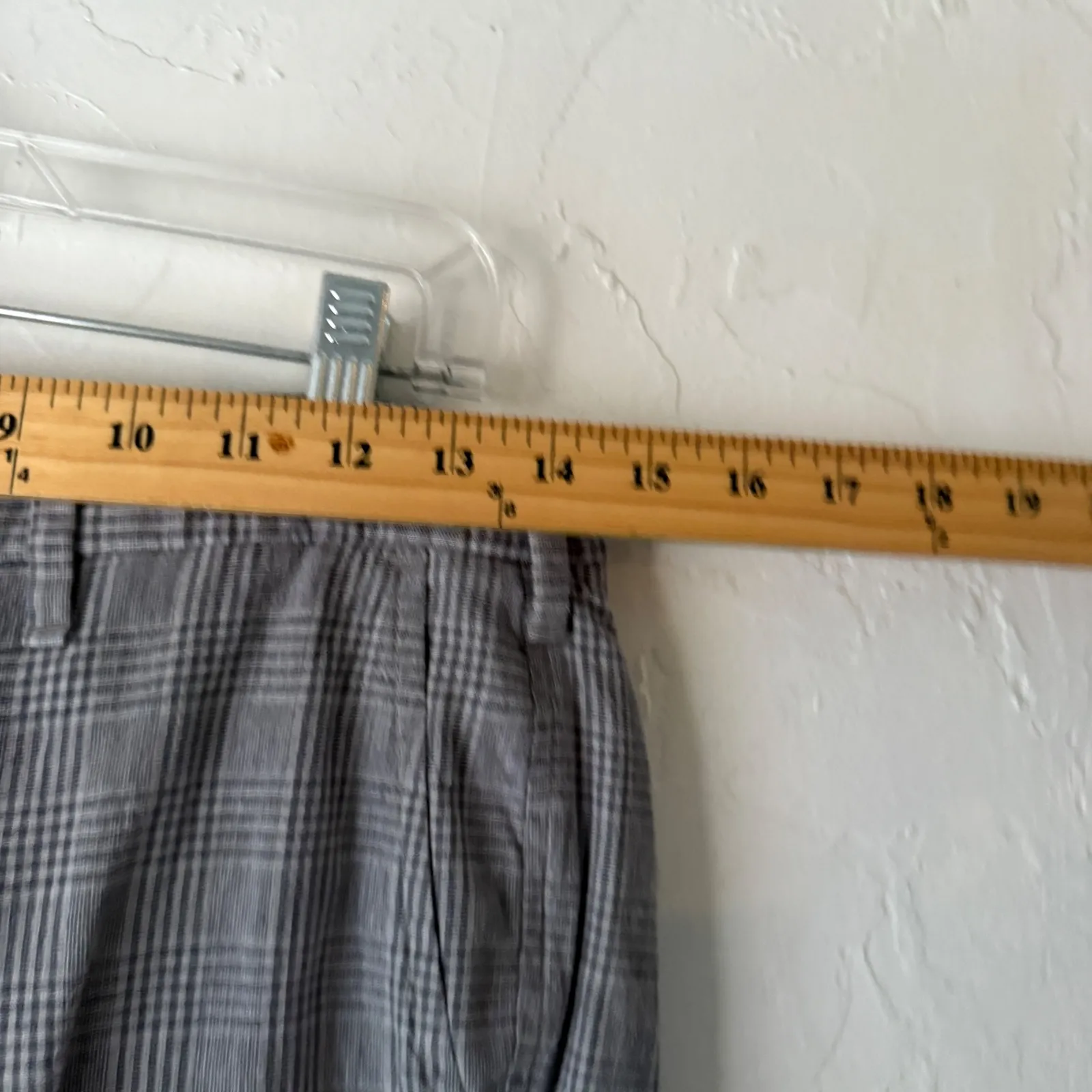 Abercrombie Fitch Plaid Linen Blend Pants Womens 29W 30L Gray Career Twee Preppy - Image 6