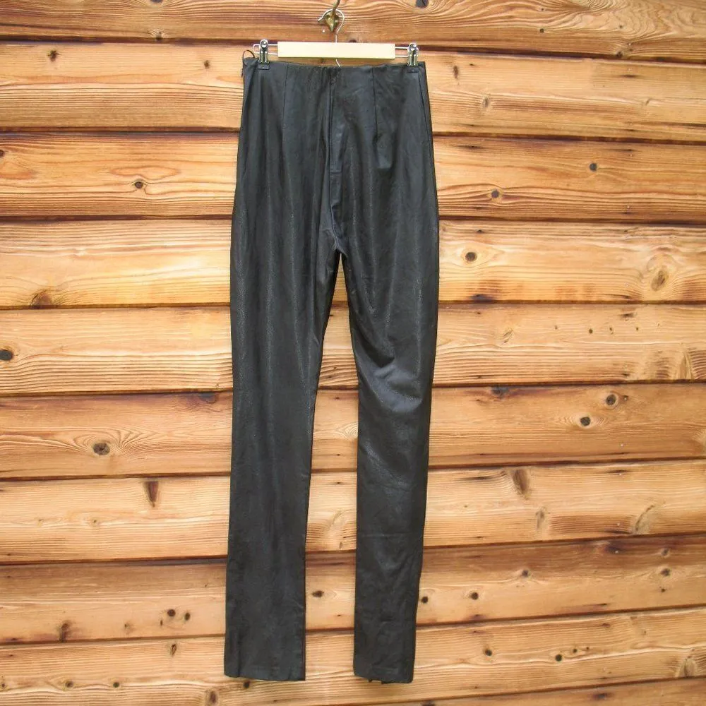 Amanda Uprichard Revolve Tavira Faux Leather Split Hem Pants Long Tall - Image 5