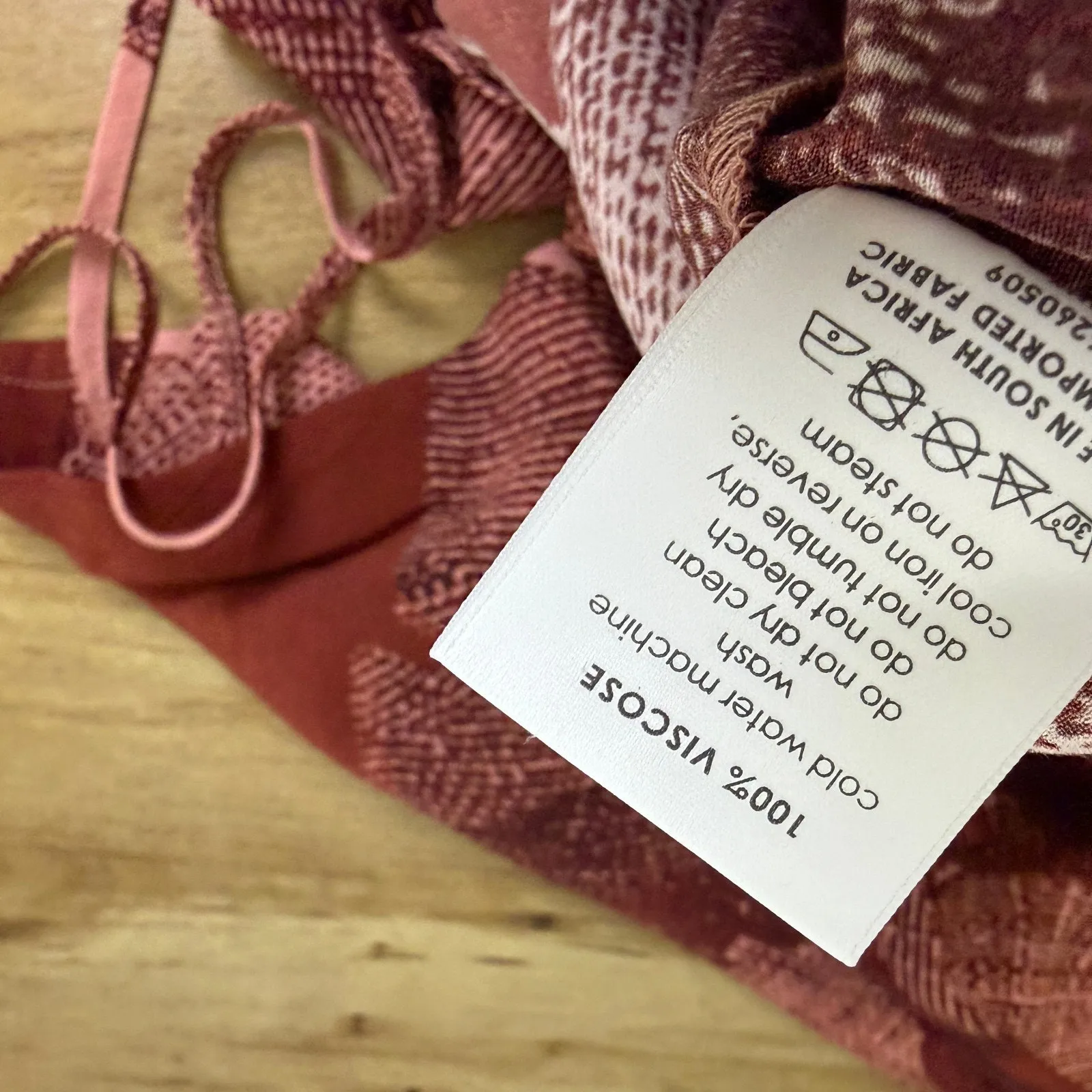 Poetry Wide Leg Pants Womens Size 8 Burgundy Pink Floral Elastic Resort Aloha - Image 8