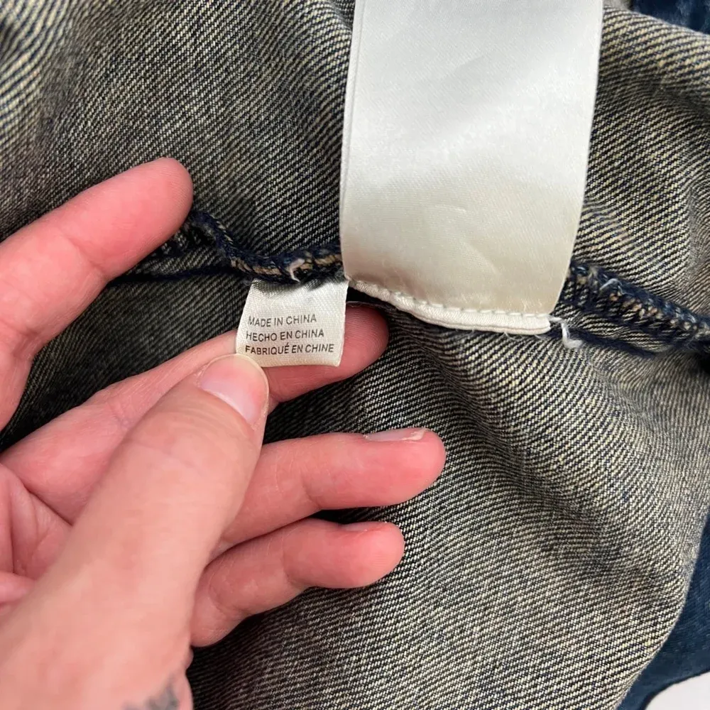 Men's Conspiracy by WESC Blue Denim Trucker Thrills Jacket Size‎ L Womens Sz XL Size L - Image 11