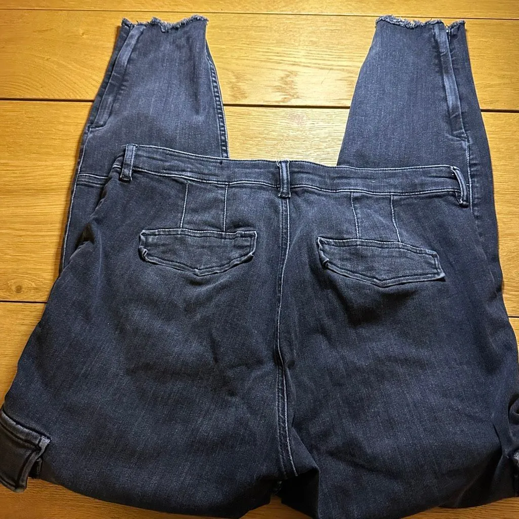 All Saints Duran skinny cargo jeans raw hem black 32 - Image 9