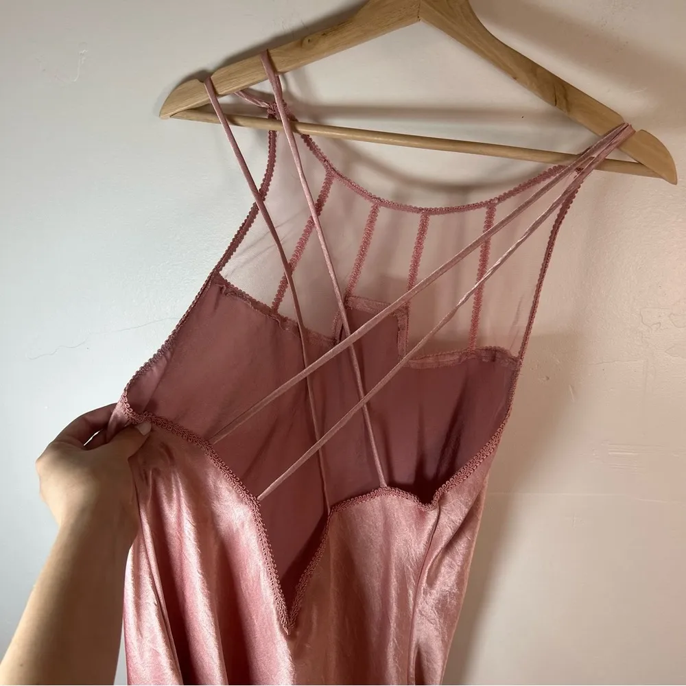 Vintage Victoria secret gold label maxi slip dress pink size large - Image 3