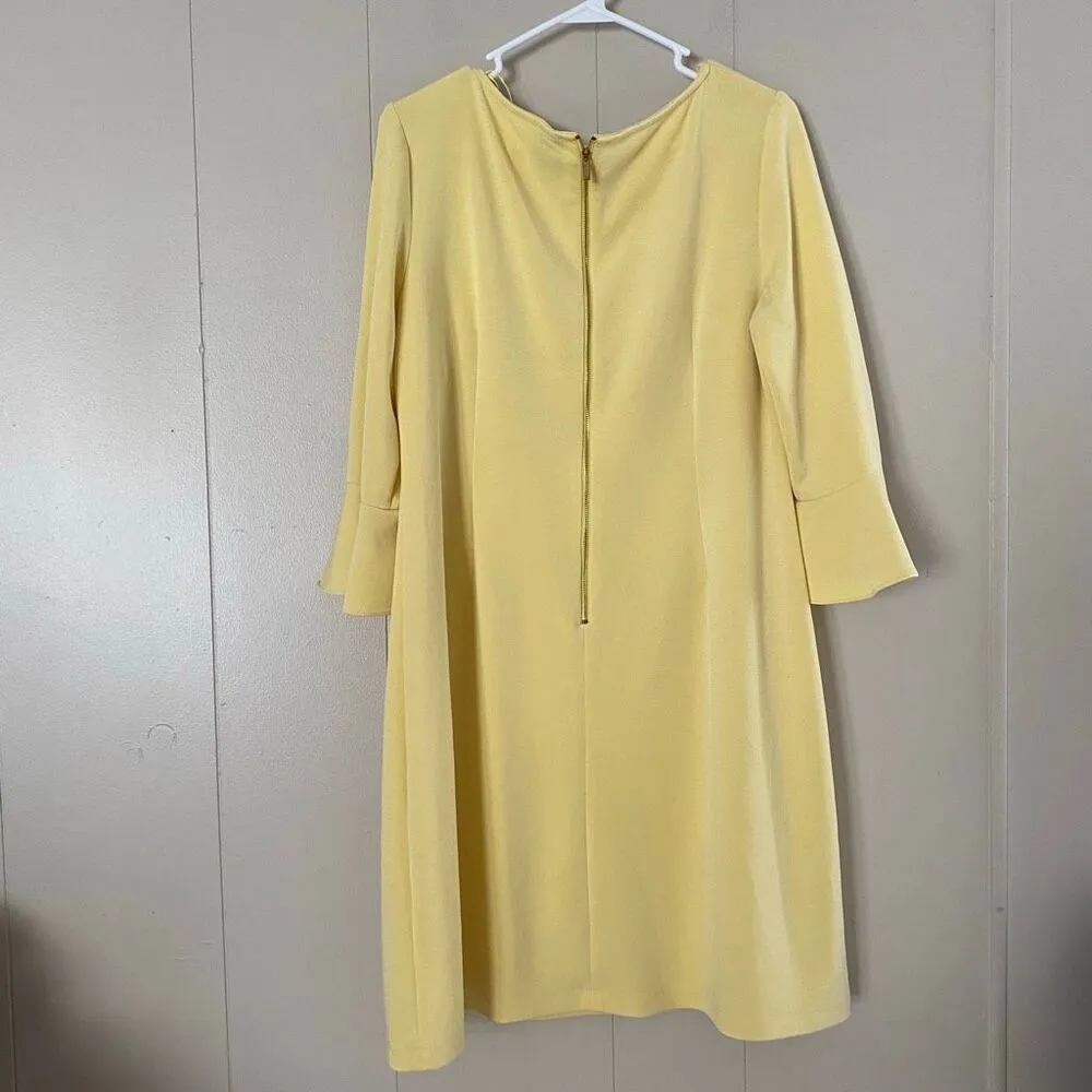Taylor Woman Yellow Dress 14W Ruffle Sleeve Shift Dress Plus Size Cocktail Sprin Size L - Image 2