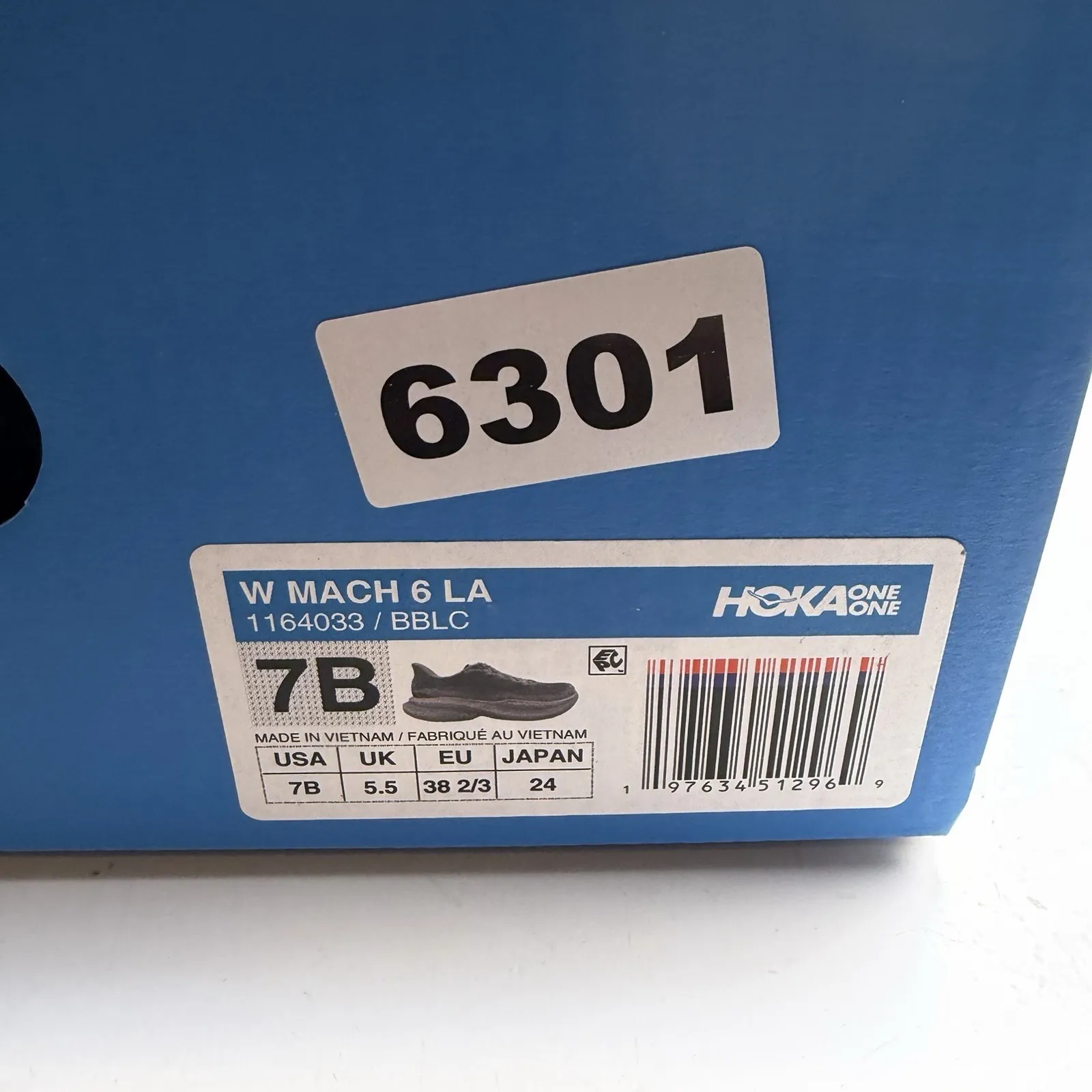 Hoka One One Mach 6 LA 1164033-BBLC Black Gray Running Sneaker Women's Size 7 B - Image 11