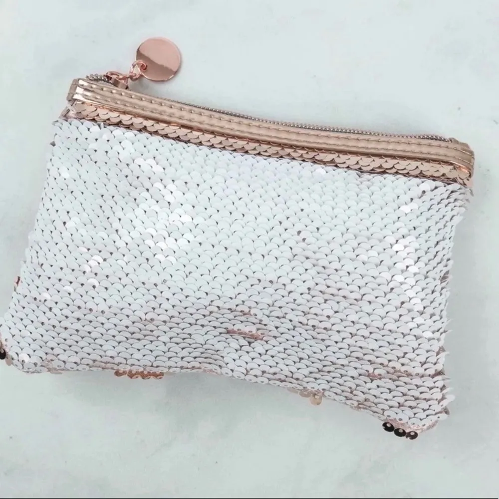 🌟NEW🌟 Rose Gold Sequined Cosmetic Pouch - Image 2