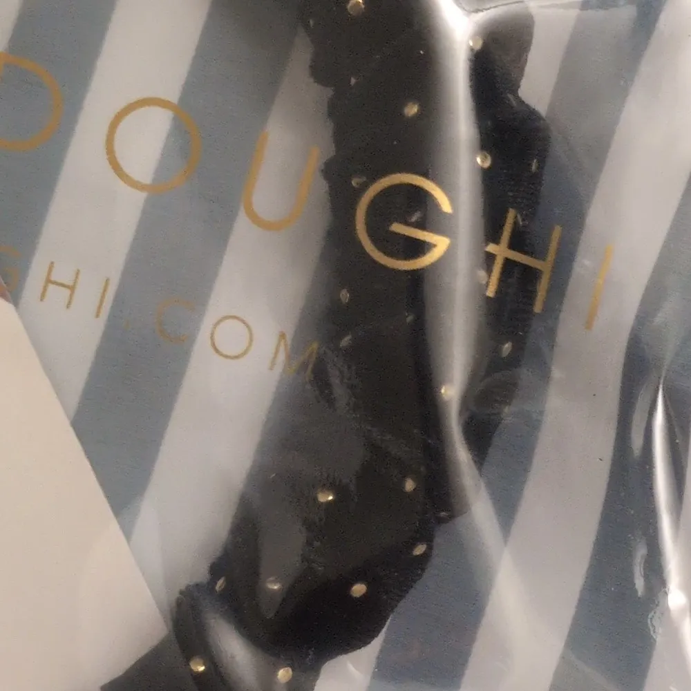 Lele Sadoughi Jet Dotted Velvet Kelly Headband Black One Size New - Image 2