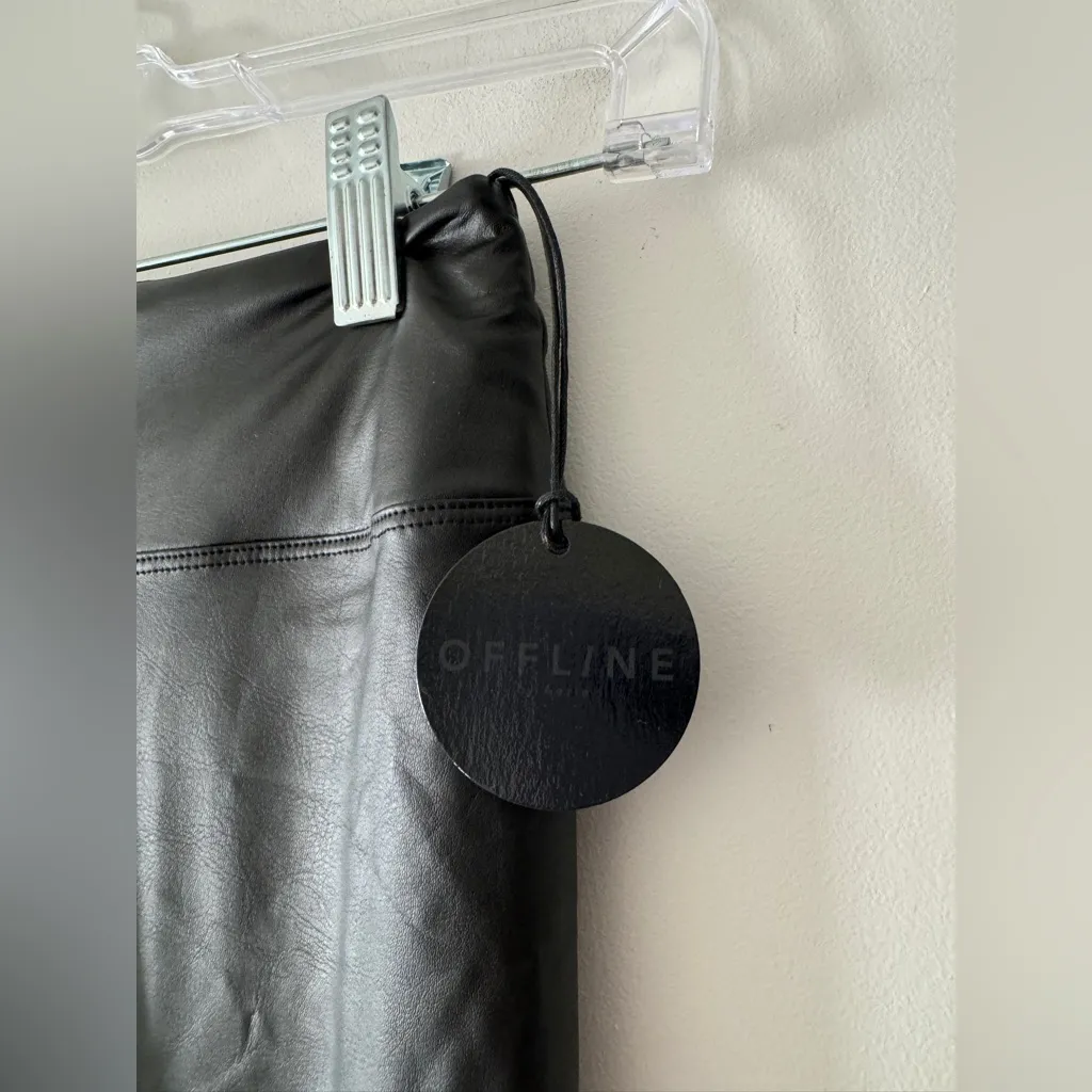 NEW!! Aerie Offline Real Luxe Faux Leather Black Leggings Hi-Rise - Image 5