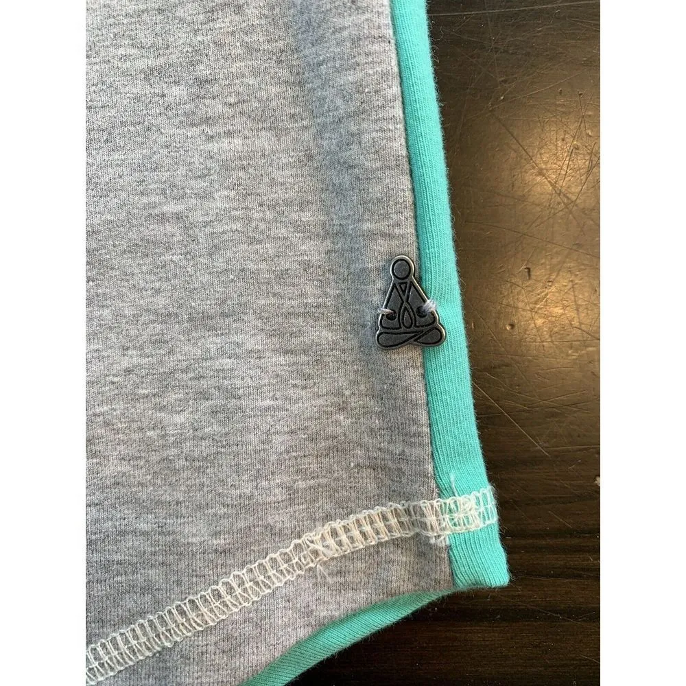 Neon Buddha Shirt‎ Womens Small Turquoise Gray White Color Block Active Top Yoga - Image 15