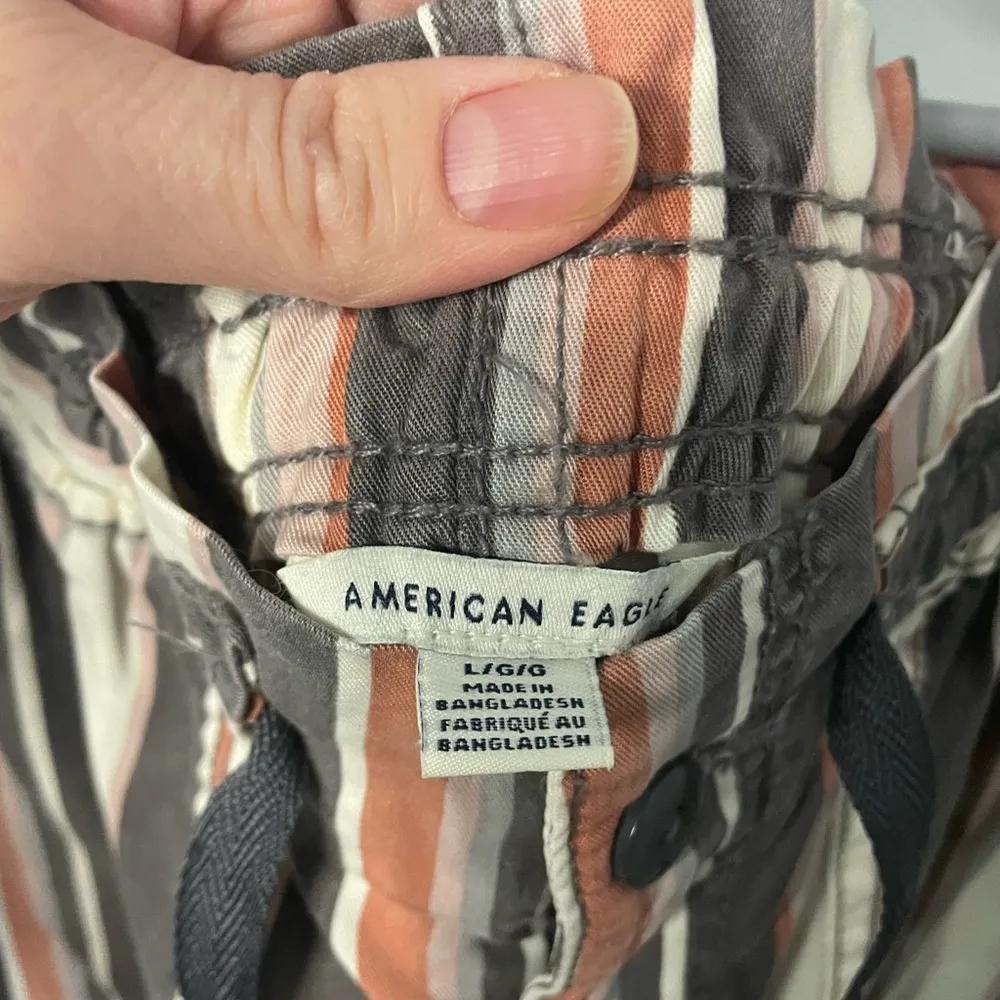 American Eagle striped garbage bag jogger style pants size‎ large - Image 6