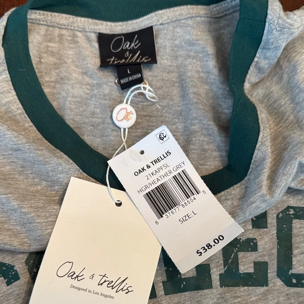 Gray College Football Graphic Tee Size L - Image 2