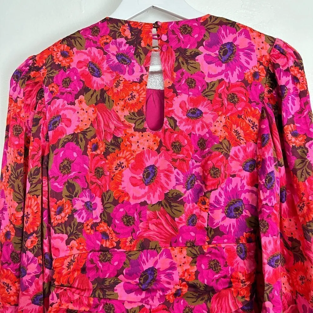 FOR LOVE & LEMONS Lauren Long Sleeve Mini Dress in Red Size Small - Image 9