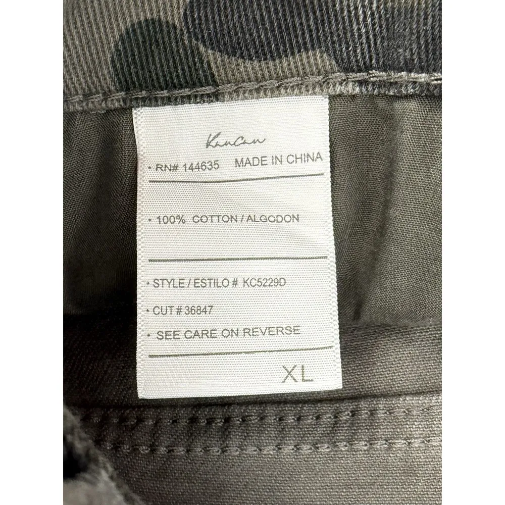 Kancan Camo Distressed Women's XL Shorts Belt Ruffle Top High Rise Tie Green - Image 7