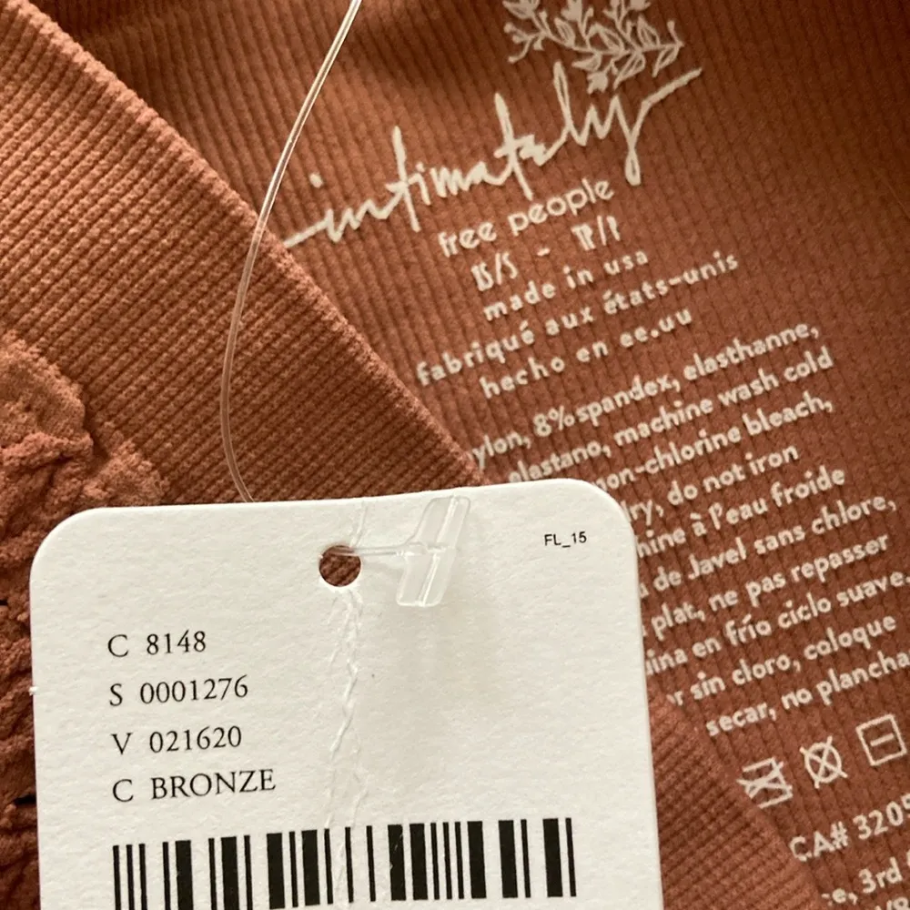 NEW Free People Intimately Textured Tube Top Built in Bra XS / S Bronze Luxe NWT - Image 4