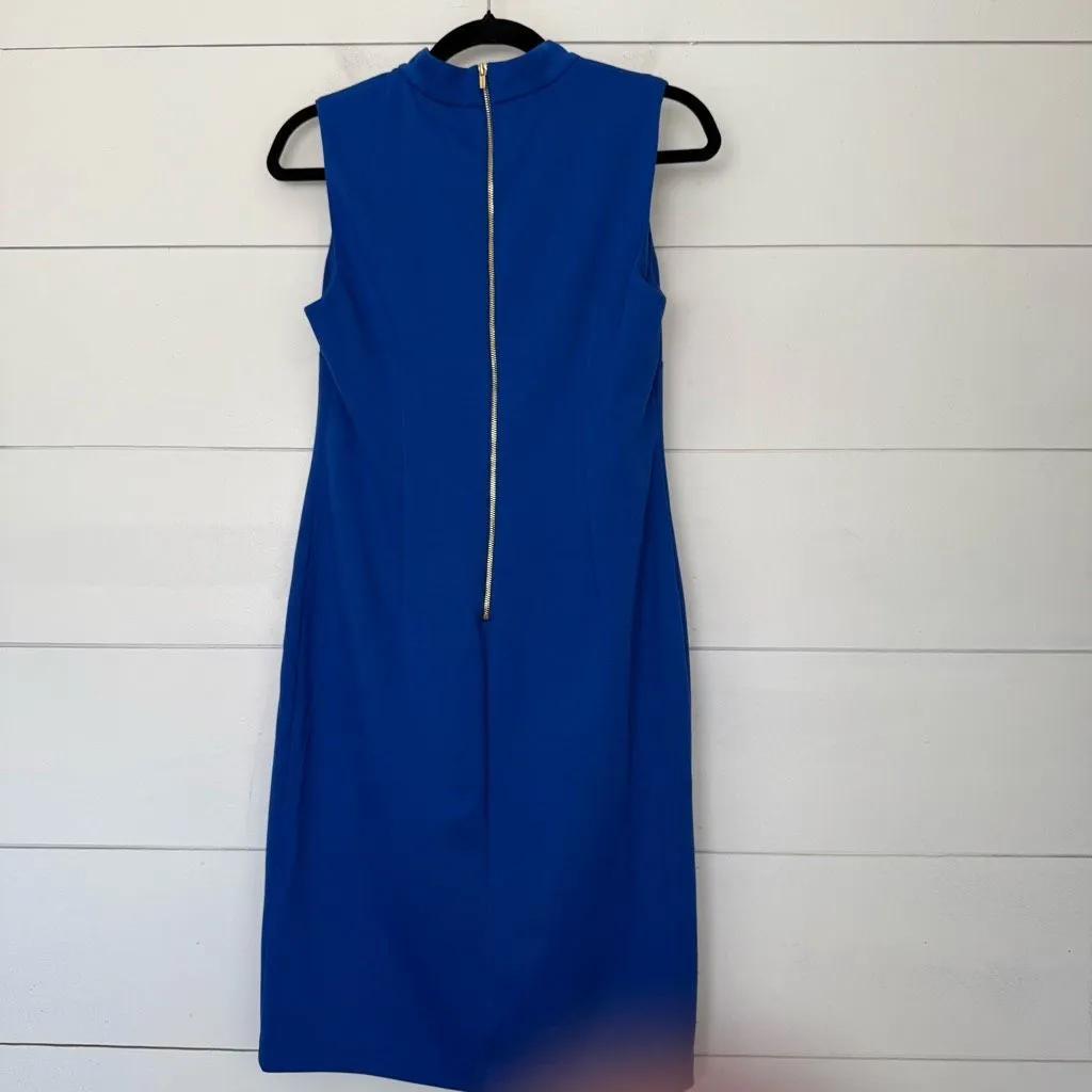 Calvin Klein Women’s 8 Royal Blue Vneck Choker Dress Career - Image 4