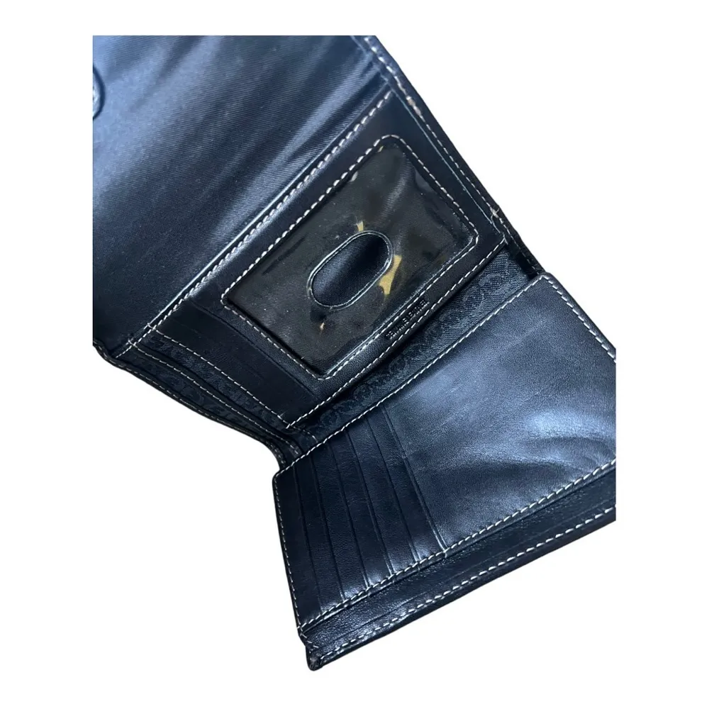 Fossil Black Trifold Women ID Card Canvas Wallet - Image 4