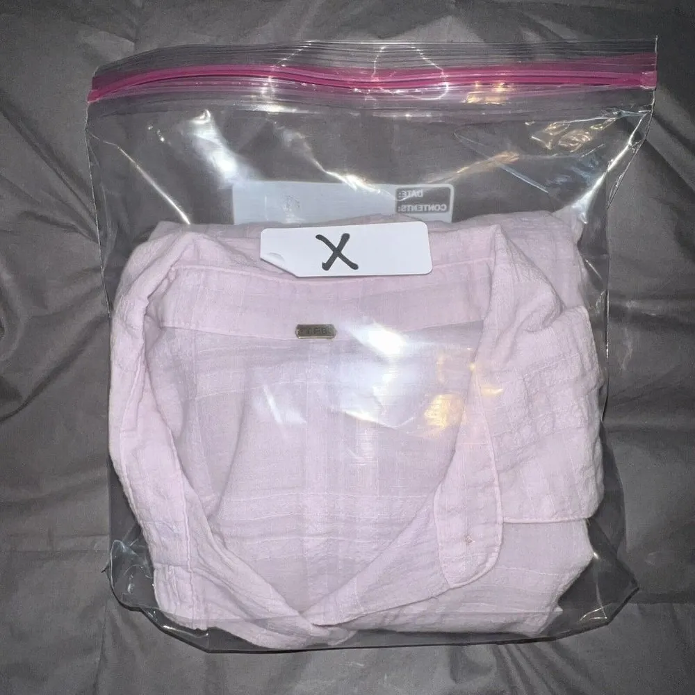 Young Fabulous Broke Women Top Sz Sm Purple Button Up Tie Front Blouse Plaid Top - Image 9