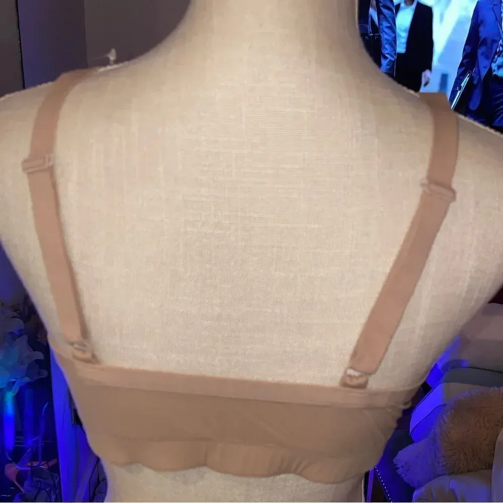 NATORI UNLINED CONVERTIBLE BRALETTE WITH LIGHT SUPPORT NUDE SIZE XL - Image 5