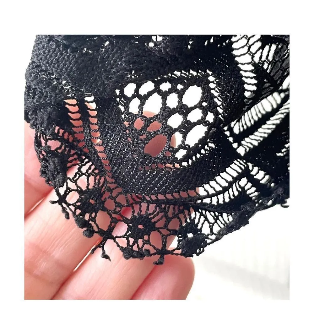 Sweewë Paris black short sleeved see through top Size M - Image 3