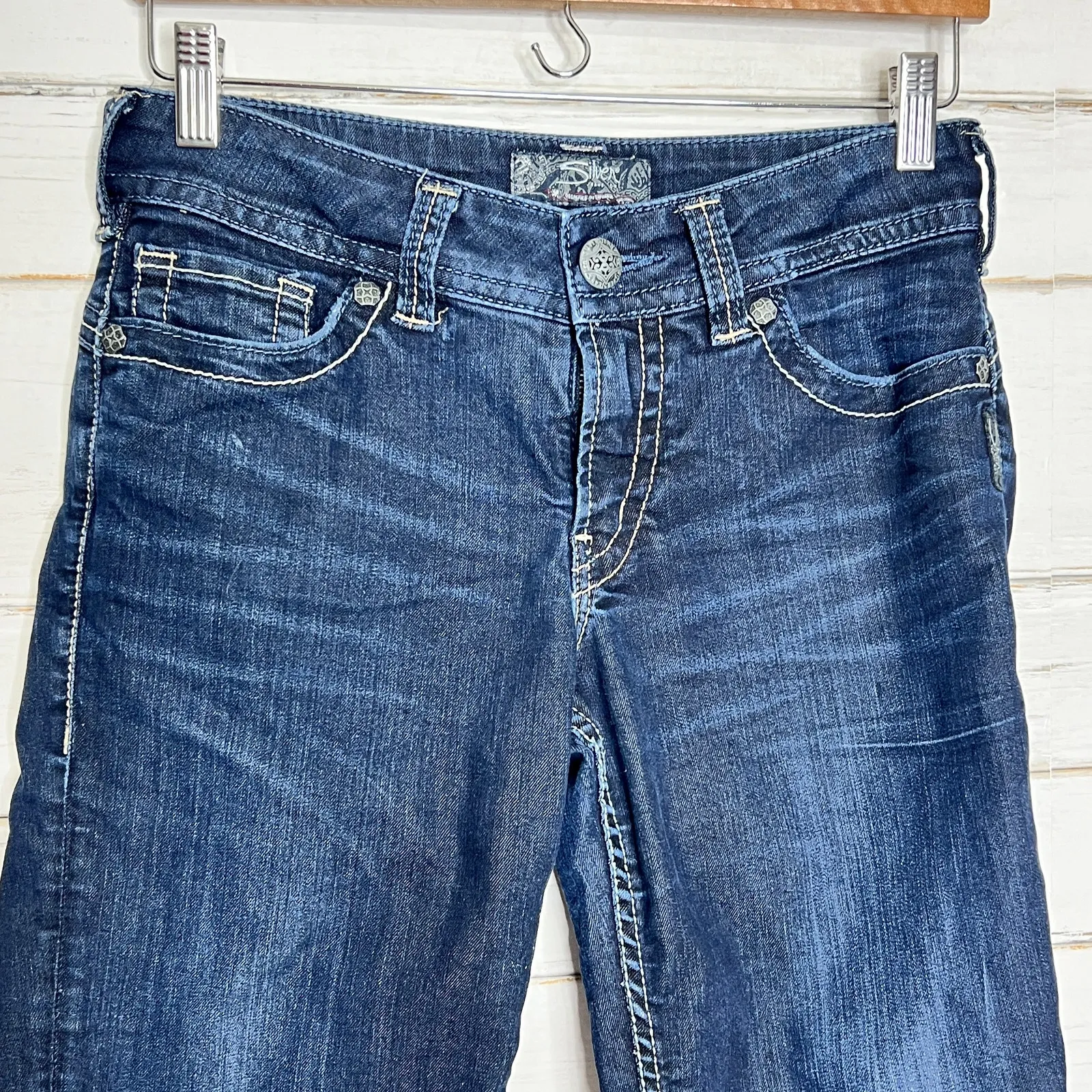 Silver Jeans Suki Rose Surplus Bermuda Shorts Dark Wash Denim Size 29 - Image 11