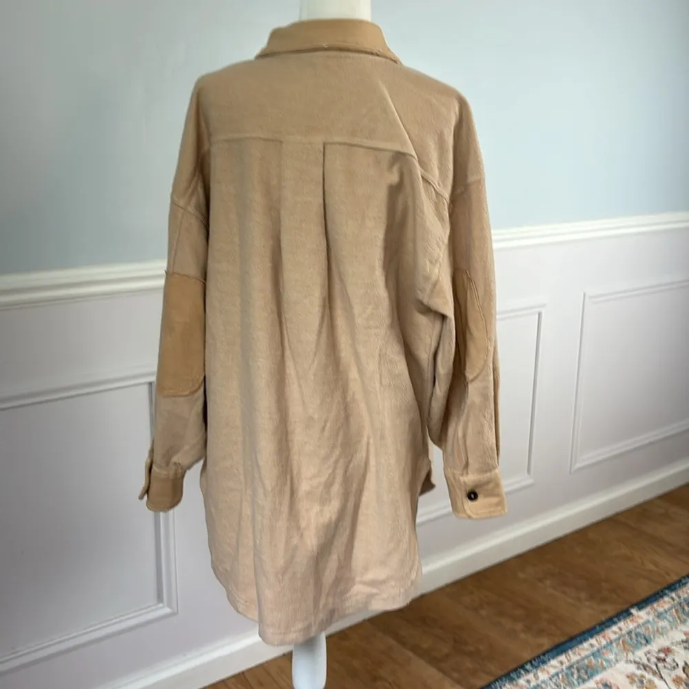 Free People Ruby Oversized Shacket Mustard Seed Size Medium Outerwear Cozy - Image 6