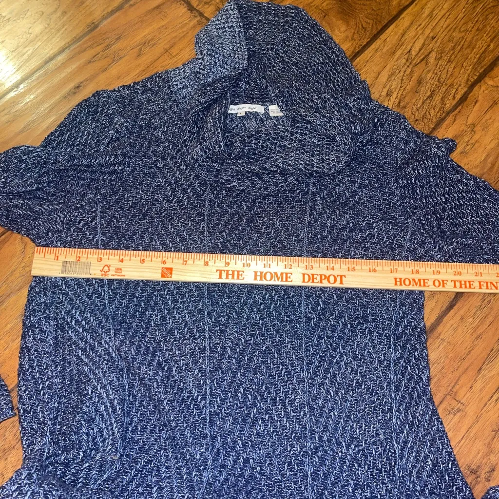 Eight Eight Eight Textured Blue Turtleneck Sweater dress long sweater large - Image 4