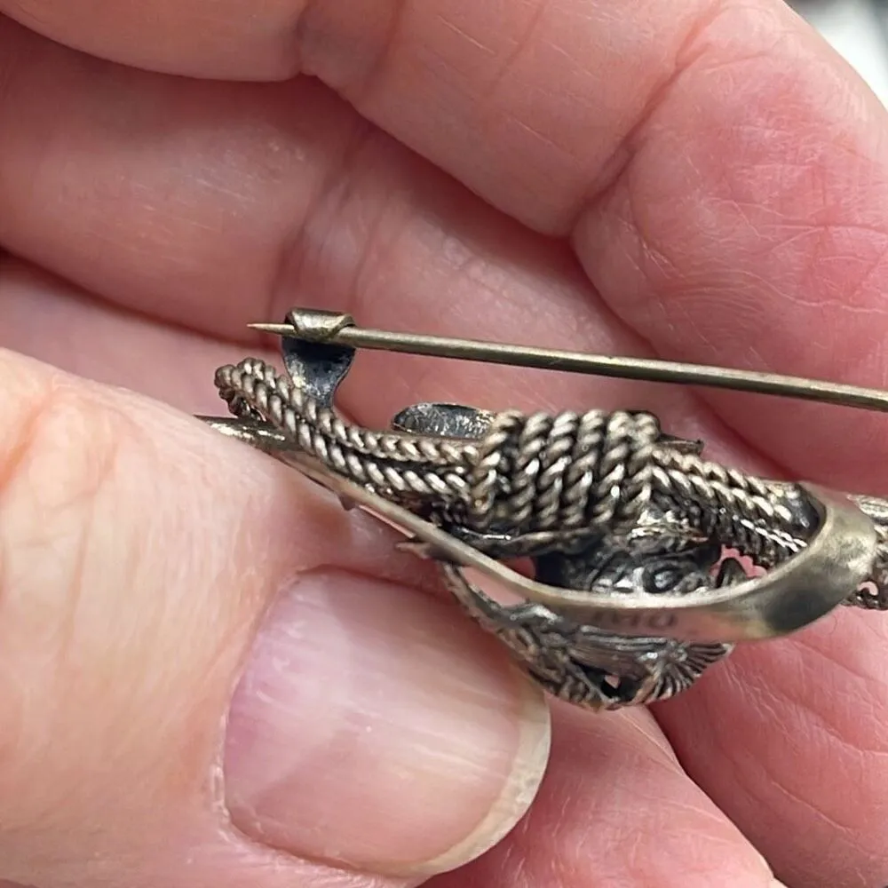 Vintage early C clasp brooch from Oberammergau in the Bavarian Alps, Germany. Silver - Image 3