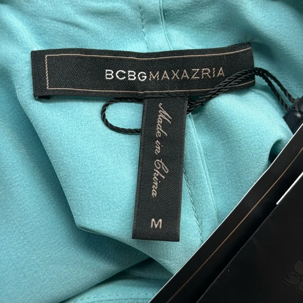 BCBGMaxAzria NWT Ocean Teal Doris Halter Mini Dress Size Medium - Image 9