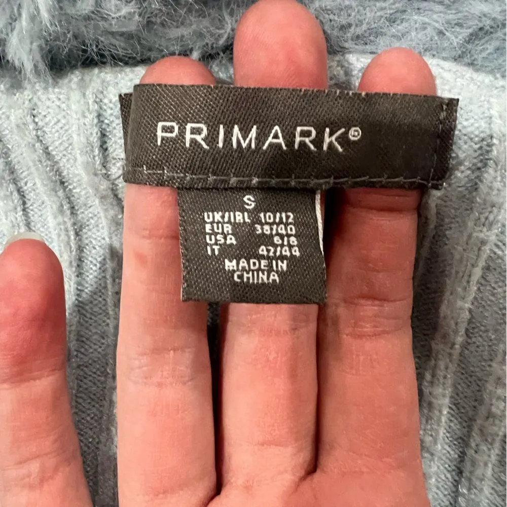 Primark women’s blue faux fur and ribbed fabric  jacket - Image 5