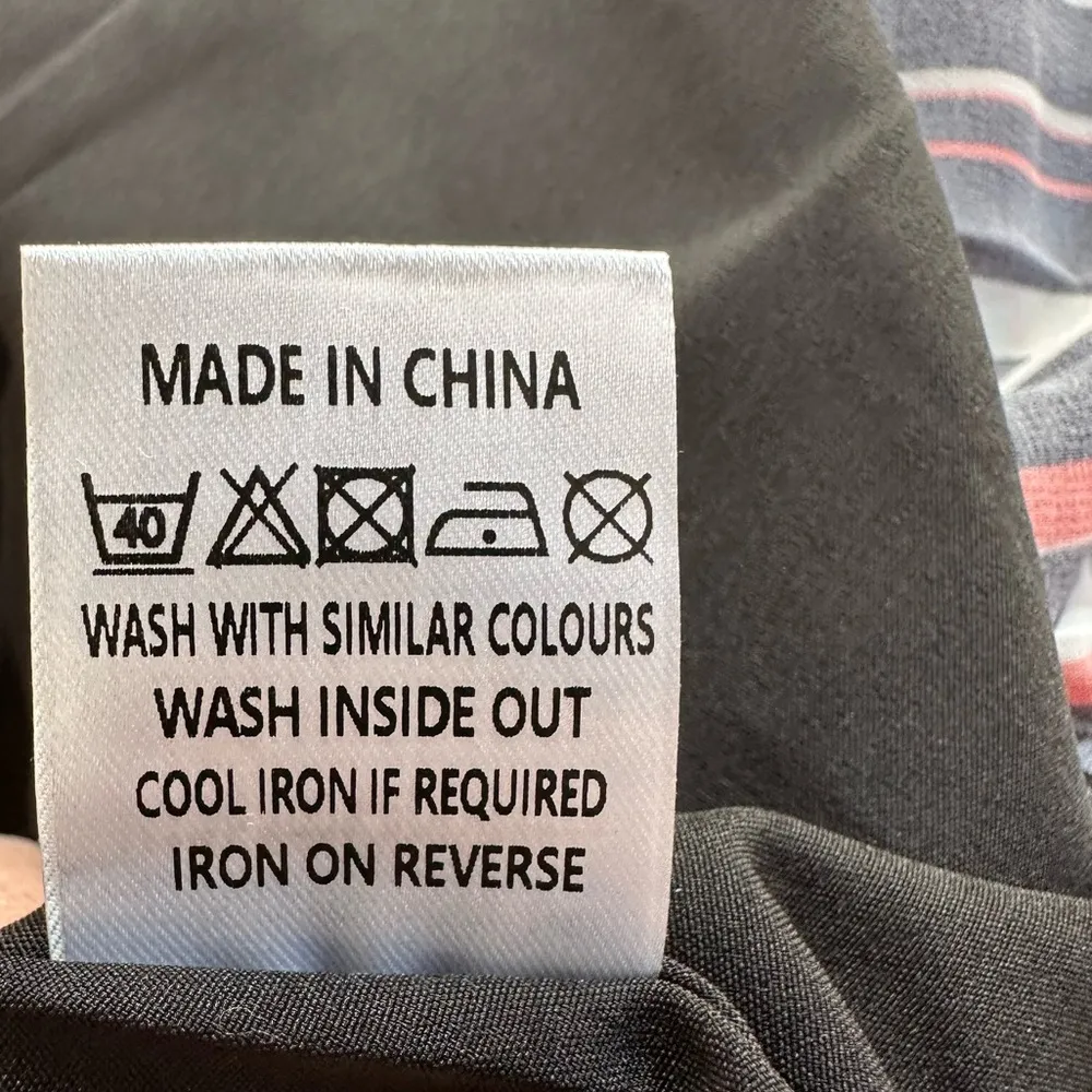 Area Stars, mock neck, flounce hem, striped midi dress, black white and red - Image 7