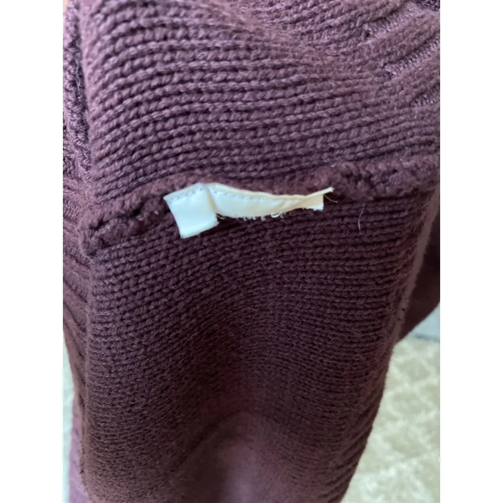 Old Navy Cable Knit Mini Sweater Dress Maroon Cozy Winter Autumn XXL Warm Casual - Image 5