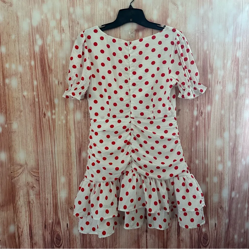 Endless Rose White Retro Style Red Polka Dot Mini Dress - Image 11