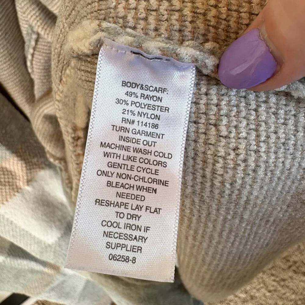 Liz Claiborne Plaid Fall Cardigan Long Soft Sweater Barncore Modest Neutral 2X - Image 10