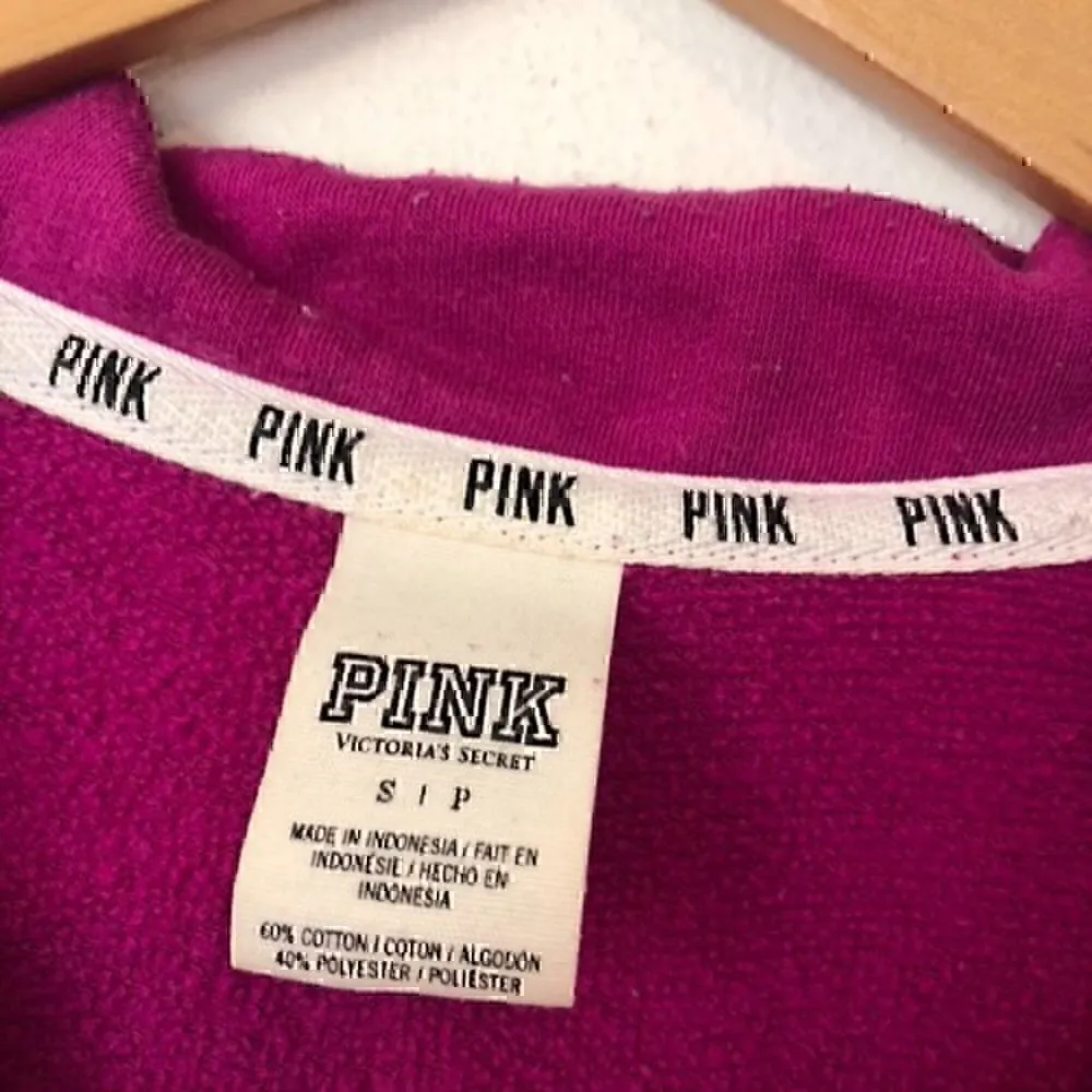 PINK VS VICTORIA'S SECRET Fuchsia Pink Purple 1/4 Zip Lightweight Pullover Small - Image 4
