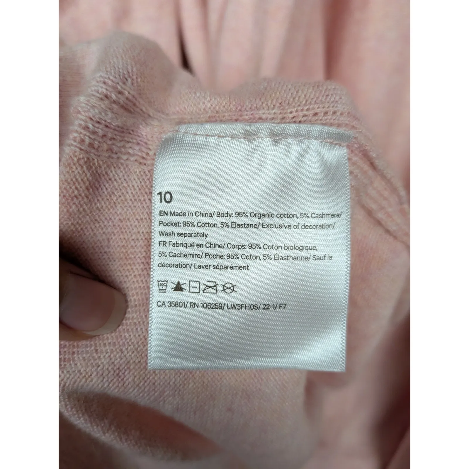 LULULEMON Cotton-Cashmere Knit Wrap Heathered Dew Pink Long Sleeve Women's 10 - Image 4