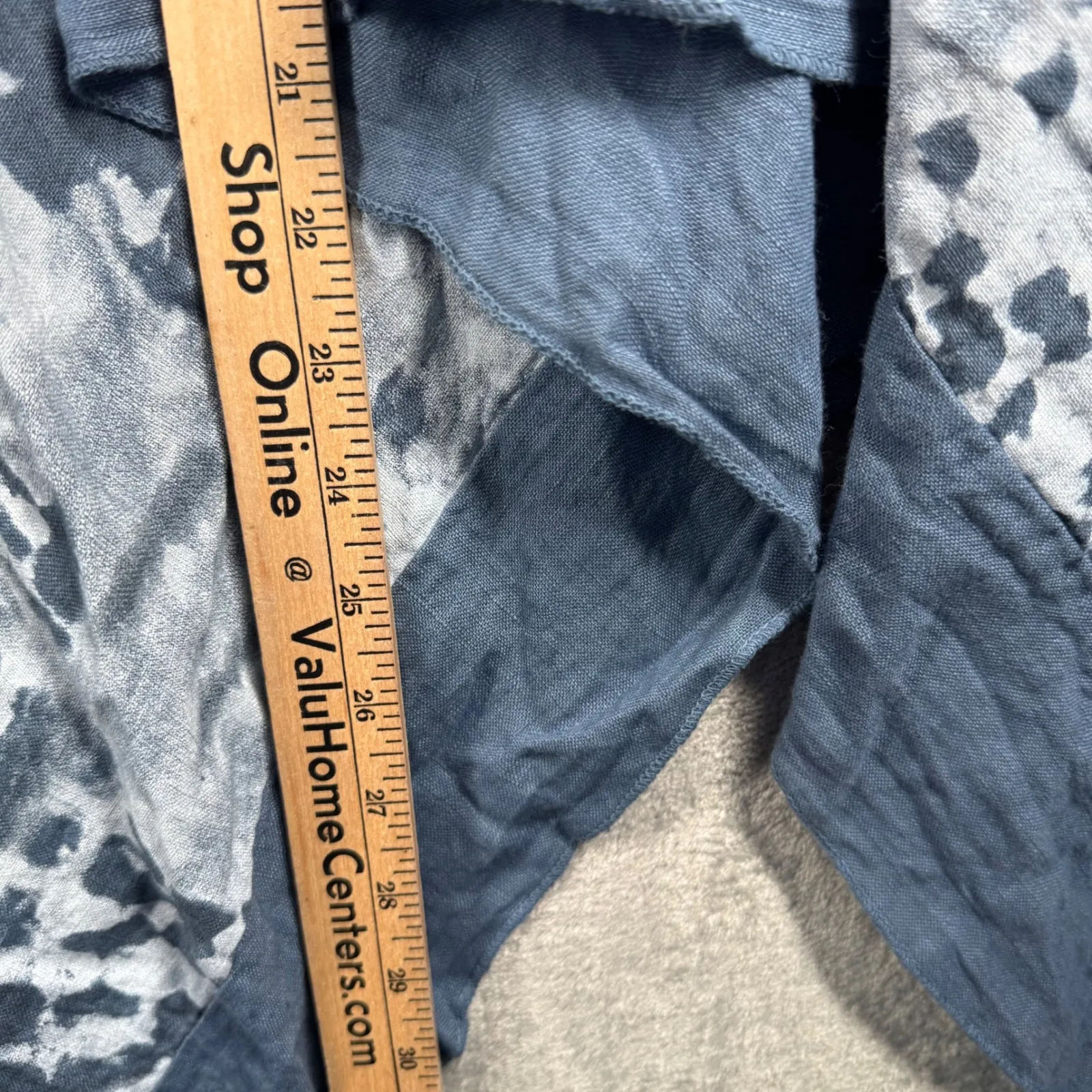 Elena Baldi Poncho Top One Size Denim Blue Linen Blend Italian Resort Coastal - Image 10