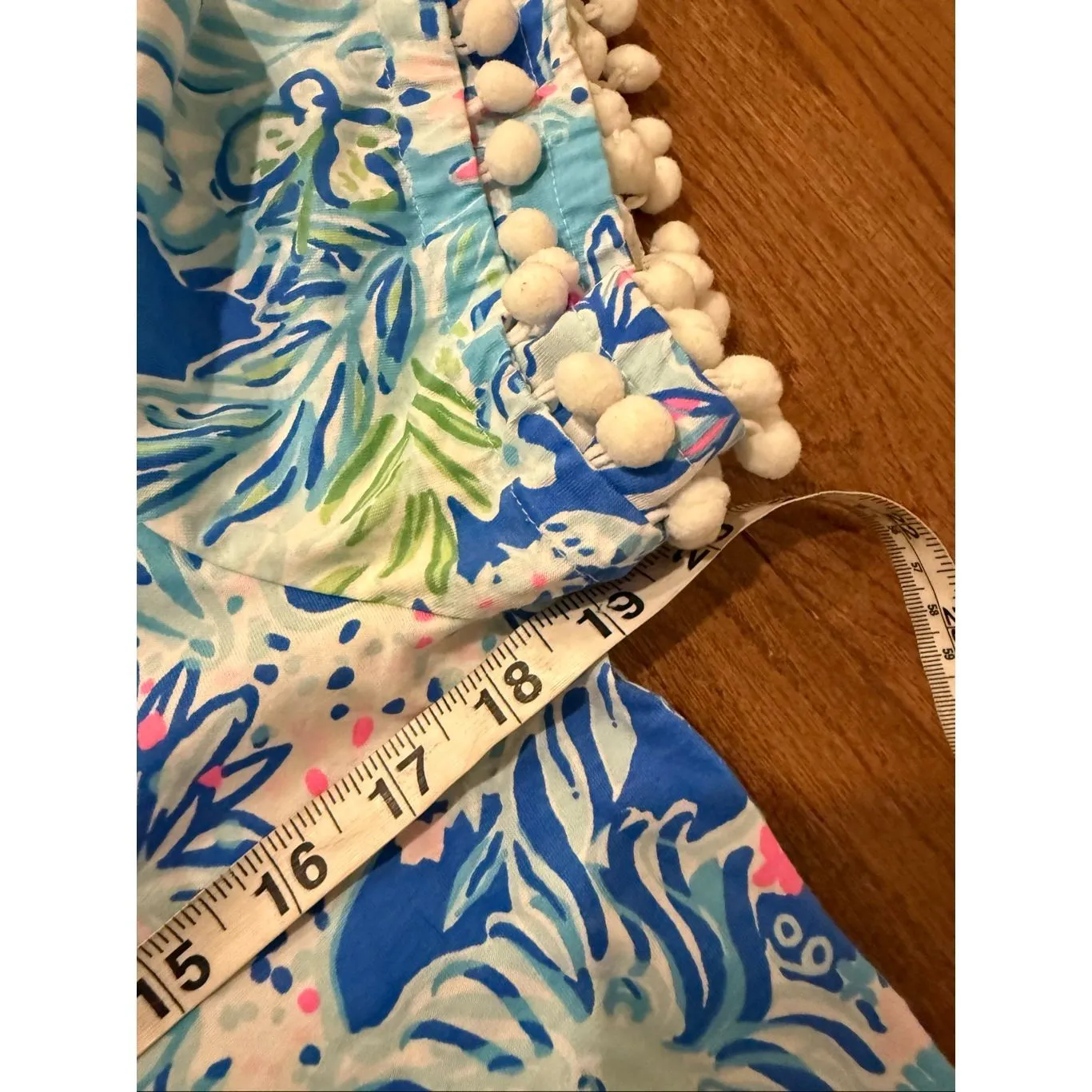 Lilly Pulitzer Lion Around coastal blue lissie dress size xl Pom Pom trim Xl - Image 8