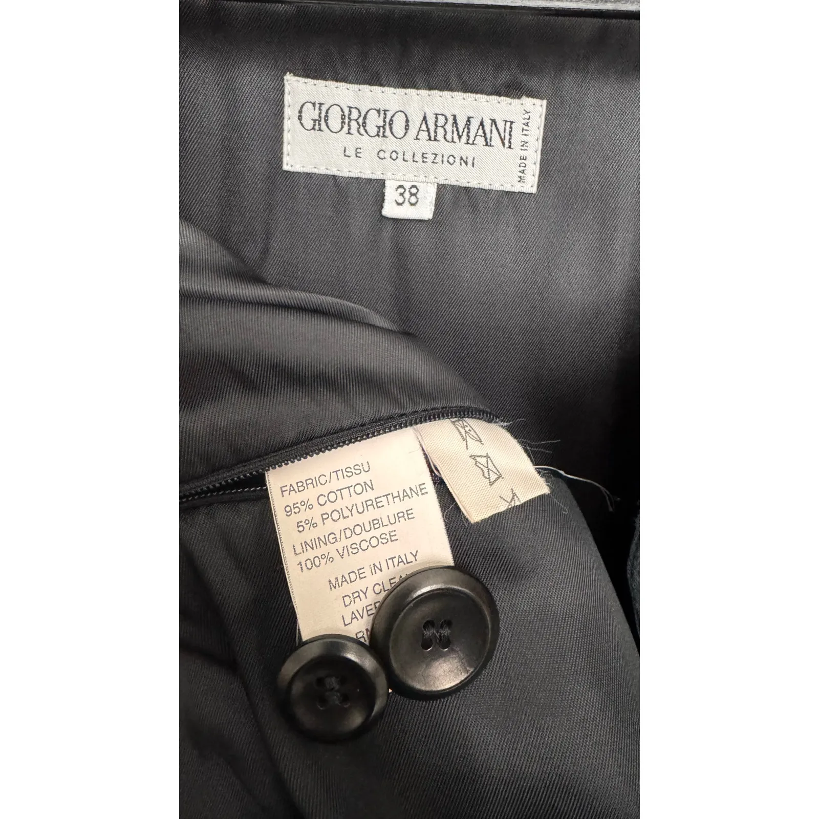 1990s Giorgio Armani black Italian trench coat XL-XXL - Image 12