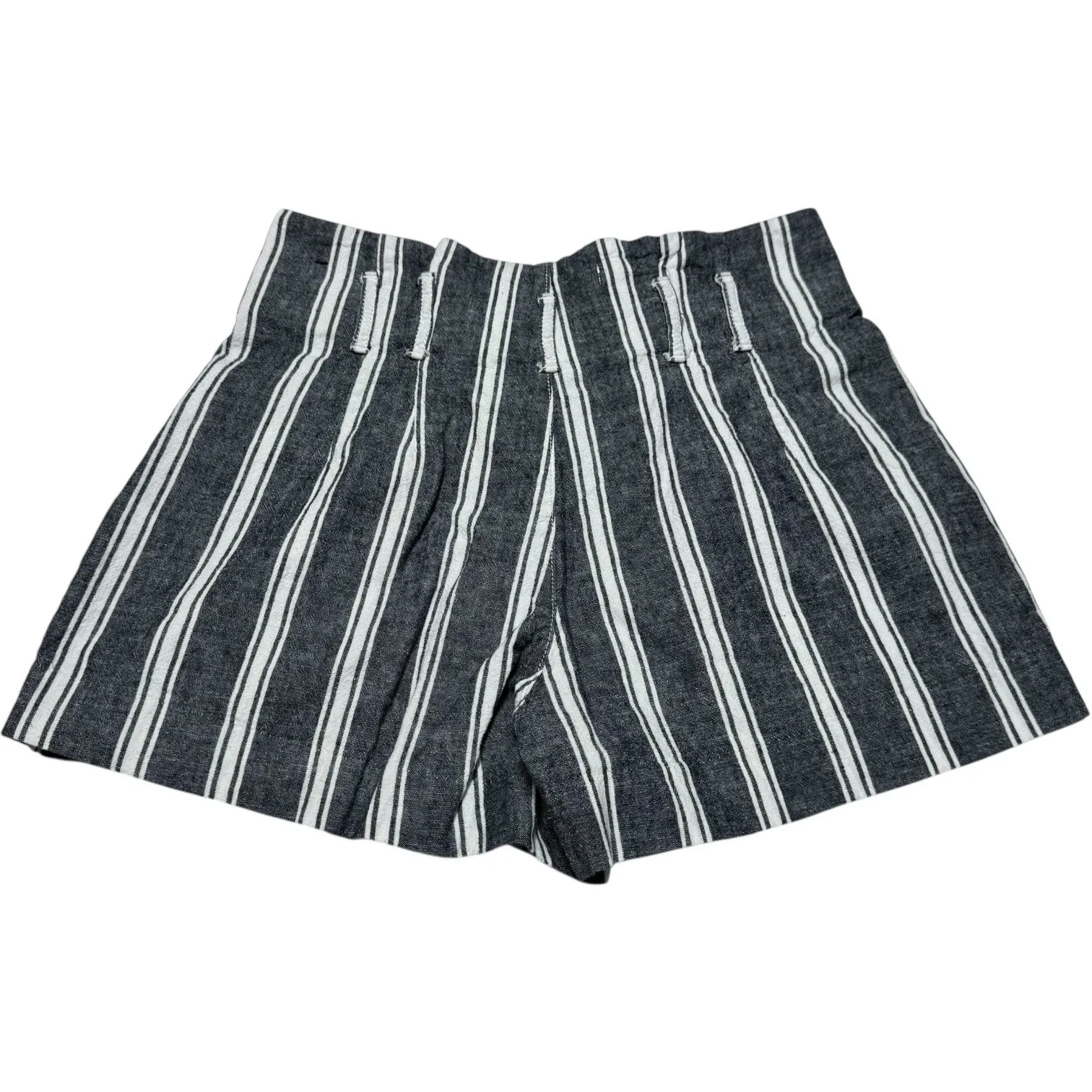 Abercrombie & Fitch A&F High Rise Linen Button Front Pleated Shorts Gray Small - Image 3