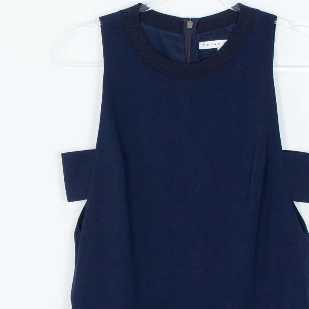 Trina Turk Yasmine‎ Sleeveless Pants Jumpsuit Navy Blue Womens Size 6 - Image 6