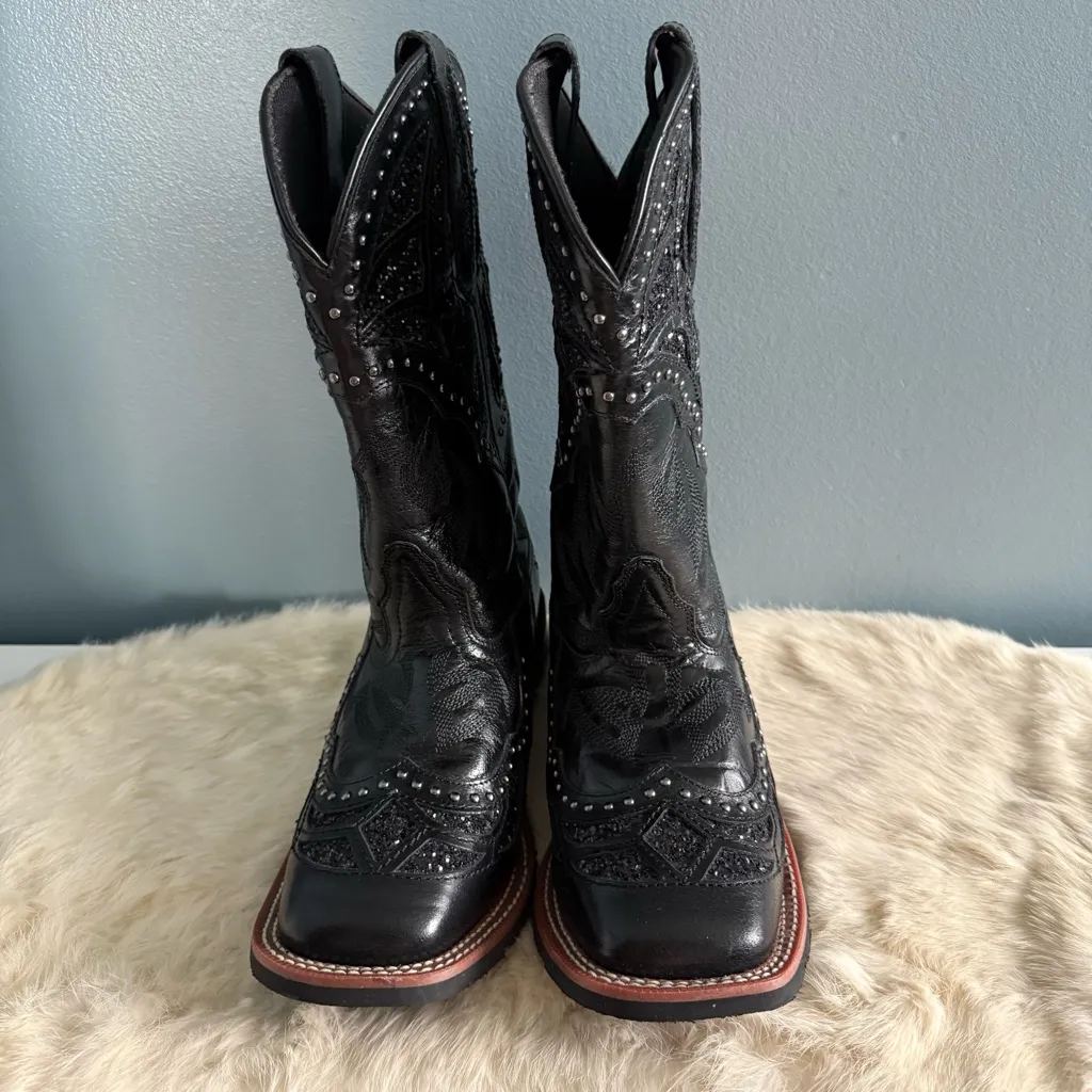 Laredo Women’s Eternity Studded Glitter Square Toe Western Boots - Image 2