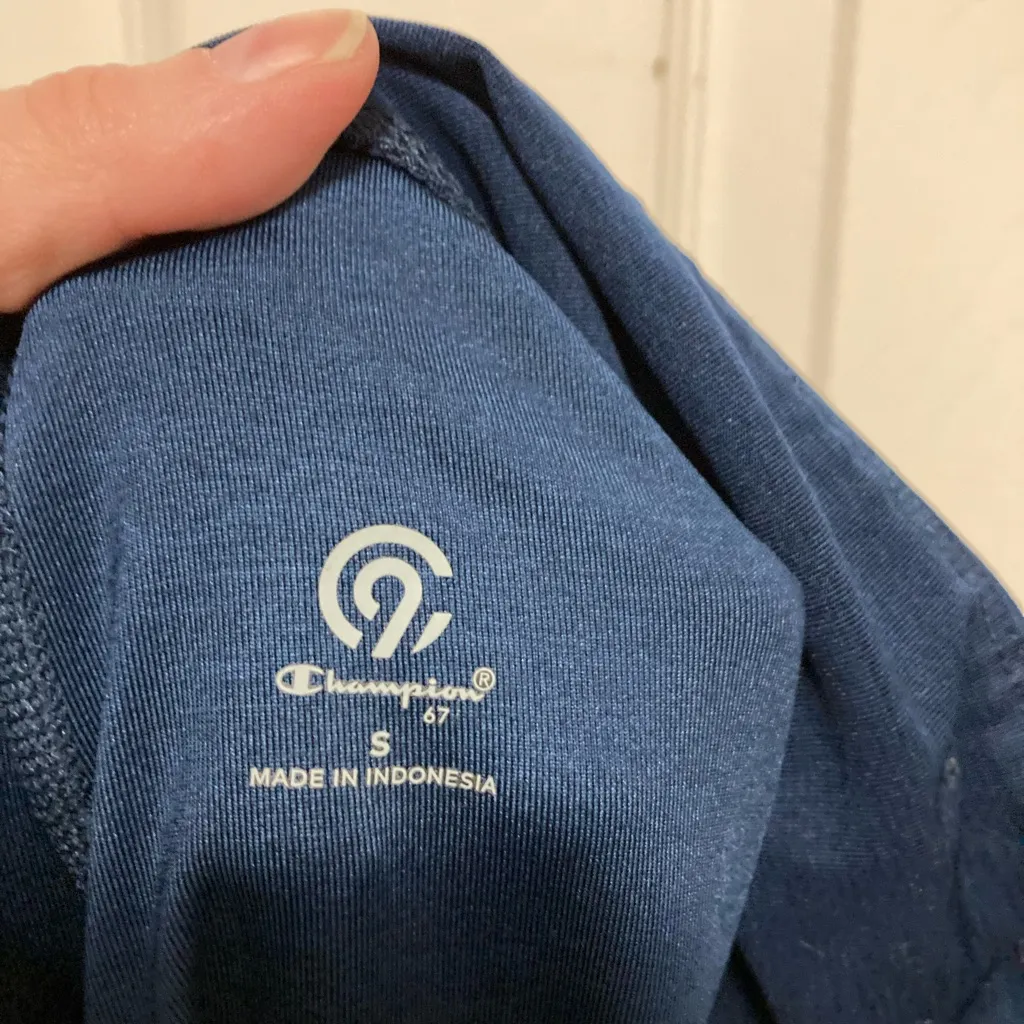 Champion Heather Navy Blue Lattice Detail Leggings - Image 2